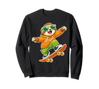 Skateboard Sloth Riding Skateboard Skater Graphic Sweatshirt