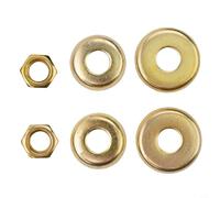 Skateboard Truck Bushings Washers Cup Kit 4pcs Includes 2 Big 2 Small Washers and 2 Nuts for Stability (Golden)