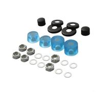 Skateboard Truck Rebuild Kit with 90A Hard Bushings, Longboard Pivot Cups, Shock Absorbers, Axle Nuts, Kingpin Nuts and Speed Ring Washers for Skateboard Repair(Transparent Blue)