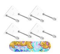 Skateboard Wall Rack - 4 Packs Clear Deck Storage Holder | 3.15x1.2x2.4 Inch Wall Mount, Display Rack, Acrylic Stand For Exhibic