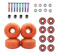 Skateboard Wheels 52x32mm 95a Hardness With Abec-11 Bearings For Street Cruising And Tricks For Double Rocker Design Pu Material Black Color(95A Orange)
