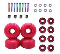 Skateboard Wheels 52x32mm 95a Hardness With Abec-11 Bearings For Street Cruising And Tricks For Double Rocker Design Pu Material Black Color(95A Red)
