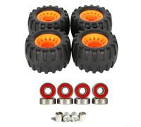 Skateboard Wheels Built for Off-Road Terrain 4pcs 76x45mm with Coarse Texture Grip and Shock-Absorbing Geometry for Trail Stability (Red)