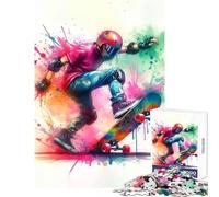 Skateboarder in Action Jigsaws 1000 Pieces for Teenagers Stimulate Active Brain And Mind Gentle Relaxing Fun Activity (50X75cm)
