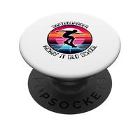 Skateboarder Kickin' It Old School PopSockets Adhesive PopGrip