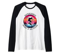 Skateboarder Kickin' It Old School Raglan Baseball Tee