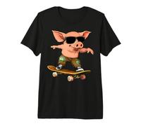 Skateboarder Piggy Premium T-Shirt