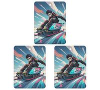 Skateboarding And Skiing Car Air Freshener, 3 Pcs Square Hanging Air Freshener Cards, Long Lasting Fragrance Scented Cards for Car, Home, Office Black-style