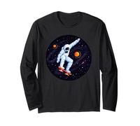 Skateboarding Astronaut Outer Space Long Sleeve T-Shirt