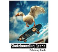 Skateboarding Geese: 14 Image Coloring Book