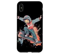 Skateboarding Kid Comic Look for Boys and Girls Case for iPhone XS Max
