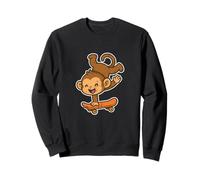 Skateboarding Monkey Retro Cartoon Sweatshirt