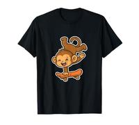 Skateboarding Monkey Retro Cartoon T-Shirt