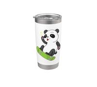 Skateboarding Panda Bear Stainless Steel Insulated Tumbler
