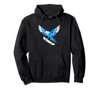 Skateboarding Parrot Wings Action Art Pullover Hoodie