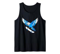 Skateboarding Parrot Wings Action Art Tank Top
