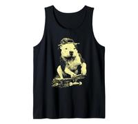Skateboarding Pit Bull Skateboarder Animal Art Skater Dog Tank Top