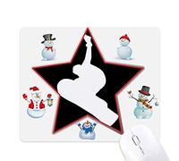 Skateboarding Sport Black Jumping Outline Christmas Snowman Family Star Mouse Pad
