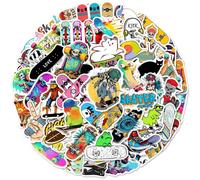 Skateboarding Stickers Skateboard Stickers Pack of 50 Skateboard Graffiti Stickers Motorcycles Bicycle Snowboard Luggage Laptop Car Suitcase for Children and Teenagers Waterproof Vinyl Stickers