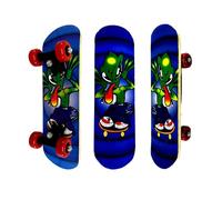 Skateboards, 17 x 5 inch Complete Skateboard for Beginners, 7 Layer Canadian Maple Double Kick Deck Concave Cruiser Trick Skateboard for Little Ones (S11_Green Alien)