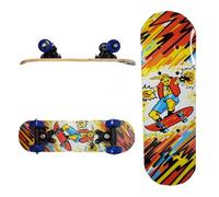 Skateboards, 23 x 5.5 inch Complete Skateboard for Beginners, 7 Layer Canadian Maple Double Kick Deck Concave Cruiser Trick Skateboard for Juniors and Adults (S12_Power Rider)