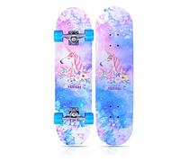 Skateboards for Beginners Kids Boys Girls and Adults,31''x8'', 7-Layer Maple, Double Kick Concave, Fascinating Cool, Solid&Durable