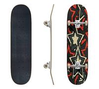 Skateboards Grunge Stars Seamless Classic Concave Skateboard Cool Stuff Teen Gifts Longboard Extreme Sports for Beginners and Professionals