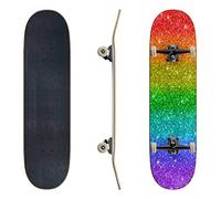 Skateboards Rainbow Glitter Texture Glitter Background Stock Illustrations Classic Concave Skateboard Cool Stuff Teen Gifts Longboard Extreme Sports for Beginners and Professionals