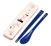 Skater CCS3SAAG-A Lunch Box Combo Set, Chopsticks, 7.1 inches (18 cm), Spoon, Antibacterial Treatment, For Adults, Kiki's Delivery Service, French Ghibli, Silicone Cushion Included, Noise, Made in