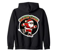 Skater Claus Ice Skating Santa Merry Christmas Sunglasses Zip Hoodie