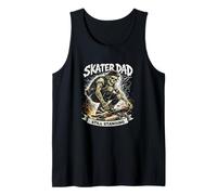 Skater Dad Still Standing Skeleton Skateboarder Grunge Art Tank Top