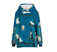 Rapport Home Skater Dog Fleece Hoodie Multi, Multi