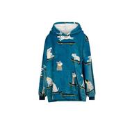 Skater Dogs Oversized Blanket Sherpa Fleece Hoodie with pocket, Super Soft Warm Wearable Unisex