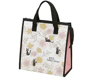 SKATER FBC1-A Insulated Picnic Lunchbag, Cooler Tote Bag, 26.5x13x27cm Japan Import, Studio Ghibli Kiki's Delivery Service Jiji Pink Elegance FBC1,Pink,black