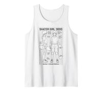 Skater Girl Funny Joke Action Figure Skateboarder Skate Tank Top