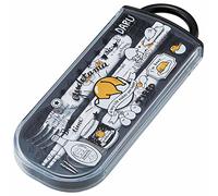 Skater Gudetama Utensil Set - Includes Reusable Fork, Spoon, Chopsticks and Carrying Case - Authentic Japanese Design - Durable, Dishwasher Safe