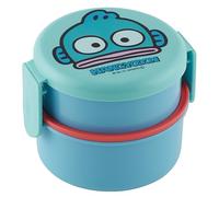 Skater Hangyodon 2 Tier Round Bento Lunch Box with Folk (17oz) - Authentic Japanese Design - Microwave Safe (SK-SR-55157)