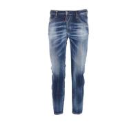 Skater Jeans with Front Button Closure- male- Dsquared2- Slim Fit Jeans- Blue- XS- Jeans XS