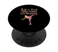 Skater Just A Girl Who Loves Ice Skating PopSockets Adhesive PopGrip
