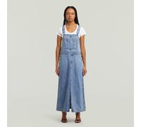 Skater Maxi Dungaree Dress - Medium blue - Women S