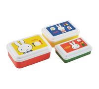 Skater Miffy Food Storage Container Set (3-Piece) - Miffy Design Bento Box, Lunch & Snack Containers, Reusable Food Organize