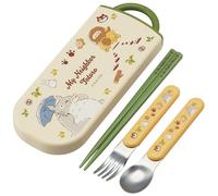 Skater My Neighbor Totoro Utensil Set - Cat Bus - Includes Reusable Fork, Spoon, Chopsticks and Carrying Case - Authentic Japanese Design - Durable, Dishwasher Safe
