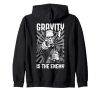Skater Skateboarder Frankenstein Gravity Is The Enemy Skate Zip Hoodie
