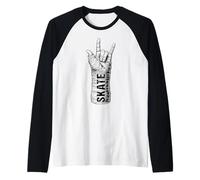 Skater Skateboarder Funny Broken Wrist Skate Skateboarding Raglan Baseball Tee