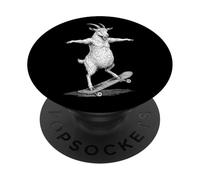 Skater Skateboarder Goat Funny Farm Animal Skateboarding PopSockets Adhesive PopGrip
