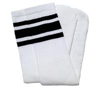 Skater Socks 22 Inch knee high oldschool tube socks white black stripes by Skatersocks