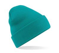 Skater Style Turn-Up Beanie Hat Cuffed Style Soft-Touch Unisex 46 Colours (Emerald)