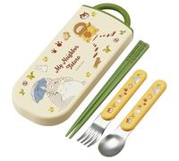Skater TACC2AG Bento Set Kids Chopsticks Spoons Forks Antibacterial Easy Open Sliding Japanese Ghibli Totoro for Boys Girls