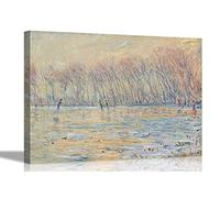 Skaters at Giverny By Claude Monet Canvas Pictures Framed Prints Wall Art Home Office Work Framed Hanging Artwork 40 x 30cm (16 x 12 inches)