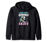 Skaters Gonna Skate Roller Disco Roller Skating Zip Hoodie